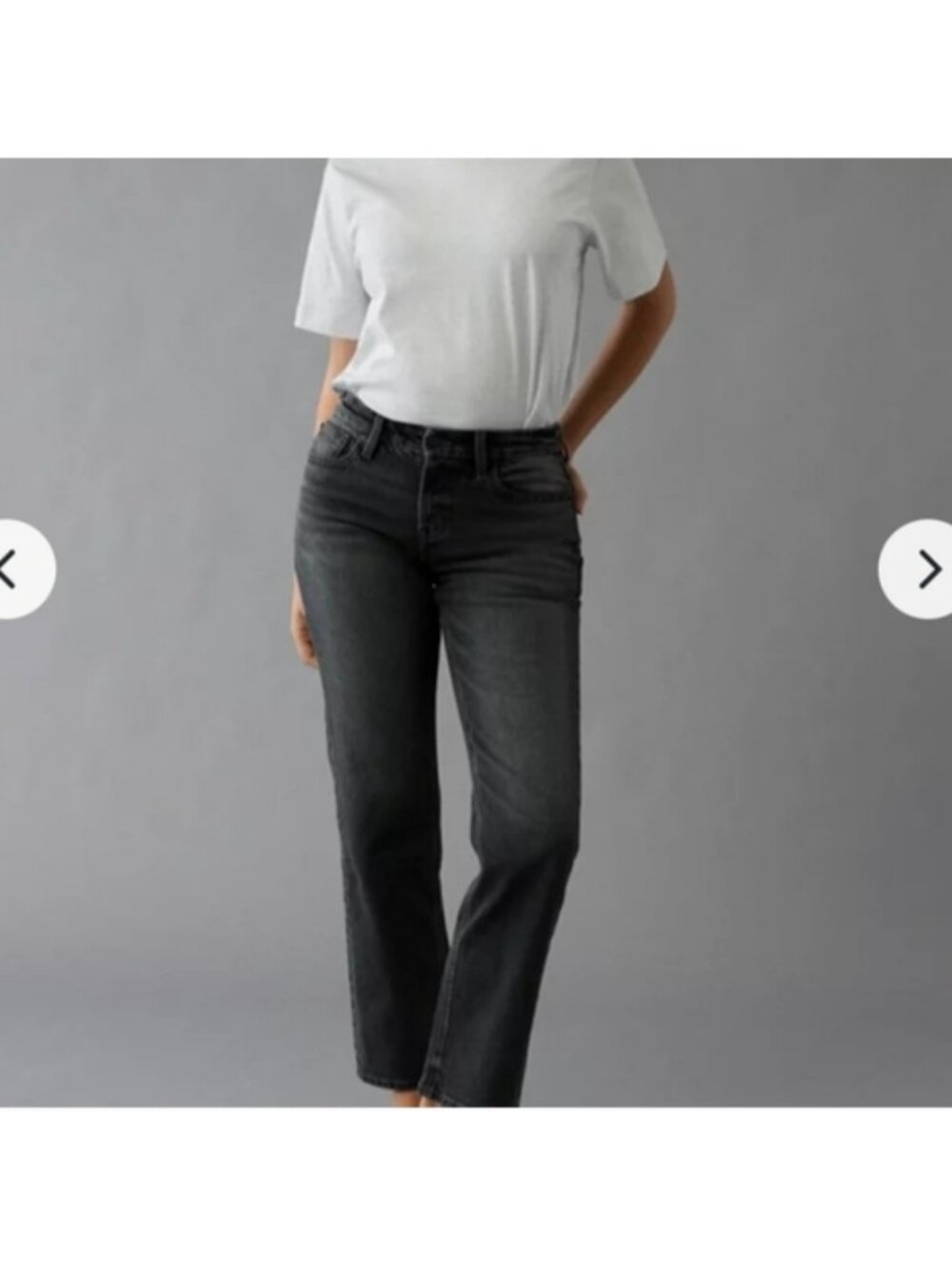 American Eagle Outfitters Black Stretch Jeans With Distressing On The Pockets